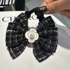 Horquilla de lazo a cuadros para mujer, diamantes de imitación, estrella de cinco puntas, viento dulce de la puerta este, anillo para el cabello para la parte posterior de la cabeza, tocado, venta al por mayor en vivo