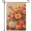 Bandera de Jardín de Acción de Gracias Transfronteriza Lino Cosecha de Otoño Estilo Pequeña para Camping al Aire Libre Decoración de Fiesta en el Patio Bandera Pequeña Colorida