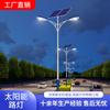 Nueva farola solar rural de doble brazo para exteriores de 6 metros, nueva farola rural de alta potencia de 8 metros, proyecto vial, lámpara de poste alto