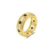 Anillo de Plata de Ley S925 Estilo Hip-Hop Vintage con Incrustaciones de Moissanita y Acentos Negros, Anillo de Lujo y Gama Alta para Hombre en Estilo Europeo y Americano
