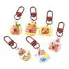 Chaveiro de Brinquedo de Comida Capivara Maçã Hambúrguer Doce Acessórios de Resina Corrente para Pendurar em Bolsa de Menina Acessórios de Chaveiro