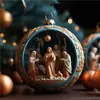 Decorações de Árvore de Natal Planas de Acrílico Criativas Transfronteiriças Material de Acrílico Redondo Fofo