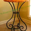 Su Mesa de Comedor de Hierro Estilo Escandinavo, Mesa de Centro de Metal Forjado para Sala de Estar de Casa, Mesa Redonda de Hierro Forjado Imitación Cobre