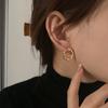 Combinação de Brincos Duplos de Pérola de Luxo Leve Agulha de Prata Clipe de Orelha de Diamante High-End Brincos de Nicho Brincos Simples Elegantes Femininos