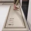 Tapete de chão de cozinha imitação de linho, antiderrapante, resistente a óleo, lavável, tapete de pé sem lavagem, tapete doméstico, tapete novo, tapete resistente à sujeira