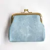 Bolsa de monedas tipo beso coreana para mujer, Mini monedero de cuero suave para llaves, Bolso de clip simple para monedas, Bolsa de almacenamiento portátil, Ligero