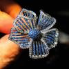 Joia de Banquete de Luxo Leve da Indústria Pesada Europeia e Americana Celebridade da Internet Live TikTok Explosões Anel de Flor Tridimensional Microincrustado com Diamante
