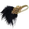 LOWOSAIWOR Feather Rhinestone 1920s Headband Prom Party Headwear 1920s Gatsby Headband