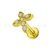 Pendientes de Aleación de Cobre con Cruz de Zirconia Pendientes de Gama Alta Pendientes de Joyería para Piercing de Aleación de Titanio G23