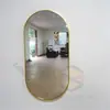 Espejo con Marco de Metal, Moderno y Simple, Directo del Fabricante, Espejo de Maquillaje para Lavabo Dorado Montado en la Pared, Espejo de Tocador de Alta Definición Ultra-Claro