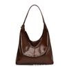 Bolso de Mujer 2025 Nuevo de Alta Gama y Gran Capacidad, Bolso de Hombro con Textura de Cuero Suave Retro, Bolso Tote Cubo de Mano