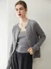 Nuevo cárdigan 100% cachemir para otoño e invierno, ligero como una nube, suave y amigable con la piel, simple y versátil, con cuello redondo y patrón jacquard
