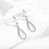 Aretes Nicho de Lujo Ligero de Alta Gama Aretes de Diseño Coreano en Forma de Gota Acero de Titanio Oro Colgante de Piedra Ganchos para Oreja