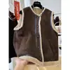 Colete de Pele Coreano de Uma Peça de Alta Qualidade, Fashion e Chique para Mulheres no Outono e Inverno, Jaqueta Colete Sem Mangas Super Bonita