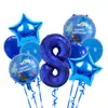 Nuevos globos de decoración para fiesta de cumpleaños con temática oceánica, conchas, caracolas, cangrejos, ballenas, globos decorativos de papel de aluminio para ventas transfronterizas