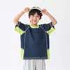 Nueva Camiseta de Manga Corta de Verano para Niños Haima, Top Delgado de Verano, Transpirable de Secado Rápido de Media Manga para Niños Mayores