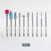 Set de Cabezales de Pulido de Cerámica de Acero de Tungsteno para Nail Art 10 Piezas Tipo Ruso Remoción de Armadura Exfoliación Accesorios Herramientas para Máquina de Pulido