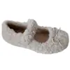 Zapatos Peludos de Otoño e Invierno 2025 para Uso en Exteriores, Zapatos de Algodón Cálidos Forrados de Felpa, Zapatos Mary Jane Antideslizantes Estilo Hada, Mocasines de Suela Suave