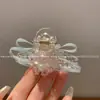 Grampo de Tubarão Flor Doce Coreano, Grampo de Cristal de Laço de Alta Qualidade na Parte de Trás da Cabeça, Grampo de Cabelo Francês Exquisito e Versátil