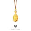 Estilo Loja de Ouro Corda Trançada Cor Dourado Areia Unissex Pingente Colar Cabeça de Buda da Paz Buda Maitreya Colar de Suéter Atacado