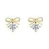 Pendientes de Lazo Pequeños Románticos, de Moda y Personalizados, Pendientes Lindos y de Moda Estilo Ins, Pendientes Pequeños Frescos y Elegantes de Diamante