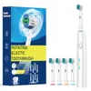 Cepillo de dientes eléctrico rotatorio transfronterizo, cabeza redonda, resistente al agua IP67, empaque totalmente en inglés, venta al por mayor de fábrica, personalizable