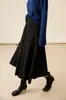 Saia Midi Midi A-line de Outono e Inverno Vintage Chic Resistente Oito Painéis Sob Medida Cintura Elástica Acetato Lã Quatro Cores