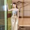 Novo Roupão de Banho Estilo Chinês 2026 Novo Modelo Luxo Leve Nicho Alto Padrão Sem Alças Vestido de Brinde para Noiva Vestido Formal de Alto Desempenho para Noivas