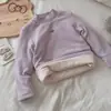 Ropa de Invierno para Niñas, Capa Base de Cuello Alto Medio 2025 Nuevo Top Acolchado para Bebé Camiseta Gruesa de Manga Larga para Niños de Invierno