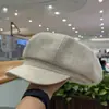 Sombrero Octagonal Versátil Coreano para Mujer con Gran Circunferencia de Cabeza, Boina para Primavera y Otoño, Gorra Newsboy Retro Literaria Callejera, Gorra de Béisbol Casual