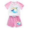 Traje de fiesta de verano de manga corta para niños y niñas, estilo occidental, bonito y nuevo, informal, de dos piezas