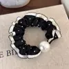 Prendedor de cabelo de renda e pérola de alta qualidade, novo modelo 2026 com toque sofisticado, corda de cabelo de bolinhas, elástico de cabelo, acessório de cabelo