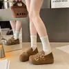 Sapatos Birkenstock Retro com Tira de Fivela Dupla Cobertura Total Novo Estilo Outono 2026 Sapatos Mocassins com Sola Grossa para Aumentar a Altura Uso Dupla Face Sapatos Individuais para Mulheres