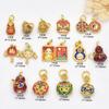 Antiguo color oro francés calabaza gota sonajero danza del león tesoro de dinero colgante accesorios de joyería collar pulsera colgante