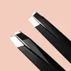 Pinça de Sobrancelha de Aço Inoxidável Preto, Pinça para Sobrancelhas, Ferramenta de Beleza, Pinça para Remover Pelos da Sobrancelha, Pinça para Sobrancelhas, Pinça para Aparar Sobrancelhas, Pinça para Remover Pelos
