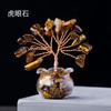 Cristal Natural Colorido Piedra Bruta Grava Árbol de la Riqueza Tejido a Mano Base de Amatista Árbol del Dinero Decoración para el Hogar