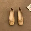Verano 2026 Zapatos Planos Mary Jane Individuales para Mujer con Zuecos Estilo Suave Zapatos de Abuela Zapatos Wanwan Faldas de Nuevo Estilo Francés