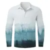 Estación Independiente Comercio Exterior Transfronterizo Ropa Nueva para Hombre Moda Otoño 2025 Casual Camisa de Manga Larga con Estampado 3D para Hombre