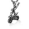 Comercio Exterior Europeo y Americano Motocicleta Personaje de Dibujos Animados 3D Acero Titanio Colgante Retro Chaopai Acero Inoxidable Collar Fabricante