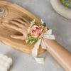 Ramo de novia bohemio con flores para boda, dama de honor, ramillete de rosas, traje de flores para muñeca, cinta, borde cruzado, gran oferta