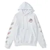 Comércio exterior transfronteiriço fora do suéter ow marca de moda clássico rosa flor de pêssego com capuz pulôver branco casaco de veludo de manga comprida