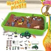 Venta Caliente Transfronteriza Traje de Arena Espacial para Niños Caja Sensorial Tanque de Arena Interior Herramientas Caja de Almacenamiento Jardín de Infancia Juguetes de Plastilina de Colores