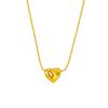 Estilo K de Elegante y de Moda Nicho Brillante Estéreo Corazón Diamante Colgante Asimétrico Cadena de Bolas Collar Compacto Elegante