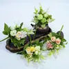 Kit de Materiales DIY de Flor Artificial Rosa, Rosas Pequeñas Frescas, Flores Atadas a Mano, Botella de Aromaterapia, Imán para Refrigerador, Decoración de Arreglo Floral