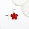 Pendientes colgantes de aleación de flores de siete colores con forma de gota de aceite, accesorios de joyería para hacer tú mismo, flor pequeña roja, primavera y verano frescos.