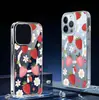 Flor de fresa Succión magnética Adecuado para Apple Iphone15/16/17Promax Transparente Todo incluido 16 Protección de funda para teléfono móvil