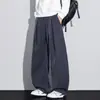 Pantalones Rectos Sueltos Rayados Estilo Old Money Tendencia Otoño/Invierno 2026 Pantalones Casuales de Moda Holgados de Pierna Ancha con Caída para Hombre