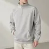 Sudadera de poliéster con media cremallera y cuello alto para hombre, talla europea, con mangas raglán y bolsillo canguro, chaqueta deportiva casual de moda, manga larga, transfronteriza