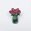 Broche de Flor de Rosa y Tulipán Transfronterizo Versátil Metal para Ropa de Niña Corsage Insignia de Joyería Pequeña Fresca Accesorios