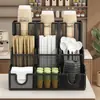 Portavasos de café para barra de bar, estante de almacenamiento de vasos de papel desechables, estante para colocar vasos de té de leche, portavasos especial para degustación comercial